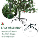 Albero di Natale Artificiale Innevato 150 cm 554 Rami con Bacche Rosse  Pino Verde