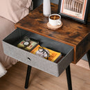 Tavolino con Cassetto 48x38x61 cm in Legno Marrone e Nero