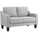 Divano 2 Posti 136x77x86 cm Salvaspazio in Tessuto Effetto Lino Grigio Chiaro   