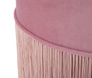 Puff Contenitore Lines Coppia Rosa Ø35x42-30x32 cm in Legno e Spugna e in Ferro e Poliestere Rosa