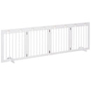 Cancelletto di Sicurezza Pieghevole per Animali Domestici 204x30x61 cm in Legno Bianco