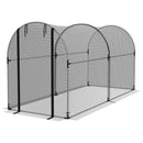 Serra per Piante con Rete a Tunnel 1,2x3x1,5m con Porta a Cerniera Nero