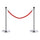 2 Colonnine Separacode Silver con Corda Rossa in Acciaio Inox Ø32x95 cm