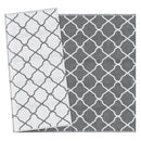 Tappeto per Esterno 182x274 cm Pieghevole e Reversibile  in Polipropilene Grigio e Bianco