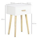 Set 2 Comodini 40,5x30,5x60 cm con Cassetto in Legno Color Rovere e Bianco      