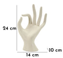 Scultura Ok Stons 14x10x24 cm in Resina Crema      