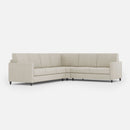 Divano Angolare 6 Posti 281x241x85 cm Karay in Tessuto Latte