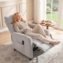 Poltrona Massaggiante e Reclinabile a 160° con Poggiapiedi e Telecomando, 66x91x108 cm, in Ciniglia Grigio Chiaro      