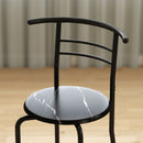 Set Tavolo Moderno con 2 Sedie per Sala da Pranzo Design Salvaspazioin MDF e Metallo Marrone e Nero      