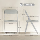 Set 4 Sedie Pieghevoli 47x48x75 cm in Acrilico Trasparenti Grigio      