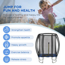 Trampolino Tappeto Elastico per Bambini Ø210 cm in con Rete di Sicurezza Blu