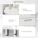 Mobile Bagno 60x30x93 cm con 2 Cassetti e Armadietto Rivestimento in Melamina Bianco  