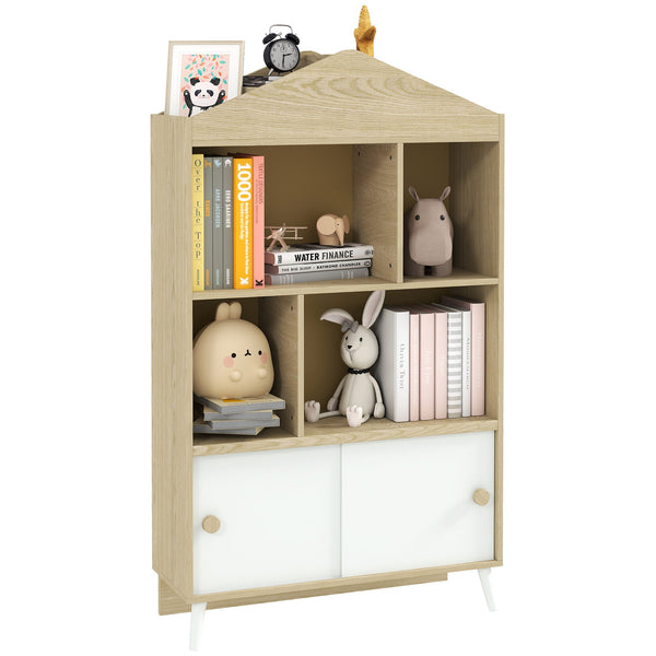 prezzo Libreria per Bambini con Ripiani Aperti e Armadietto 80x30x140,5 cm Bianco e color Legno
