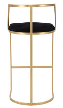 Sgabello Bar Istanbul Ø45x90 cm in Ferro e Spugna e Tessuto e MDF Oro e Nero      