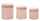 Puff con Contenitore Cortina Rosa Set 3 Pz Ø40,5x49,5 cm - Ø35x42 cm - Ø31x38 cm in MDF e Spugna e Poliestere Rosa