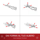 Albero di Natale Artificiale 150 cm 20 luci LED a Forma di Cristallo di Neve 