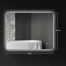 Specchio da Bagno Antiappannamento Retroilluminato LED Luminosità Regolabile 80x60x4 cm  