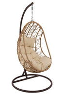 Amaca Dondolina da Giardino Ø105x195 cm in Wicker Beige