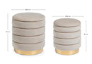 Set 2 Pouf Contenitore Darina Beige in Legno