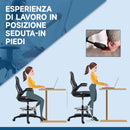 Sedia da Ufficio 59x65x102-122 cm con Supporto Lombare Altezza Regolabile e Braccioli Ribaltabili in Tessuto a Rete Nero      