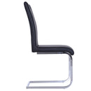 Set 2 Sedie Design Moderno in Metallo con Rivestimento in Pelle PU Nero 