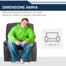 Poltrona Relax Reclinabile 96x99x104 cm in Tessuto Grigio