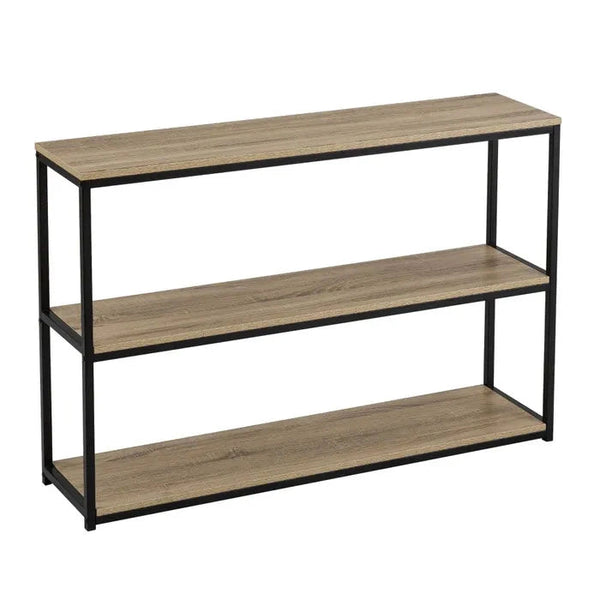 prezzo Libreria Scaffale a 3 Ripiani da Ingresso in Metallo e Legno 120x30x80H cm