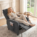 Poltrona Massaggiante  66x91x108 cm Reclinabile a 160° con Poggiapiedi e Telecomando in Ciniglia Grigio Scuro      