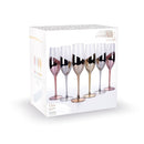 Set 6 Bicchieri da Champagne Chic Flûte in Vetro VdE Tivoli 1996 Trasparente e Silver