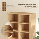 Set 2 Librerie Porta CD 21x22,5x88,5 cm 6 Ripiani Regolabili per 204 CD in Legno Naturale      