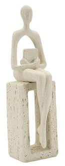 Statuetta Single Stons 8,5x6,5x24 cm in Resina Crema      