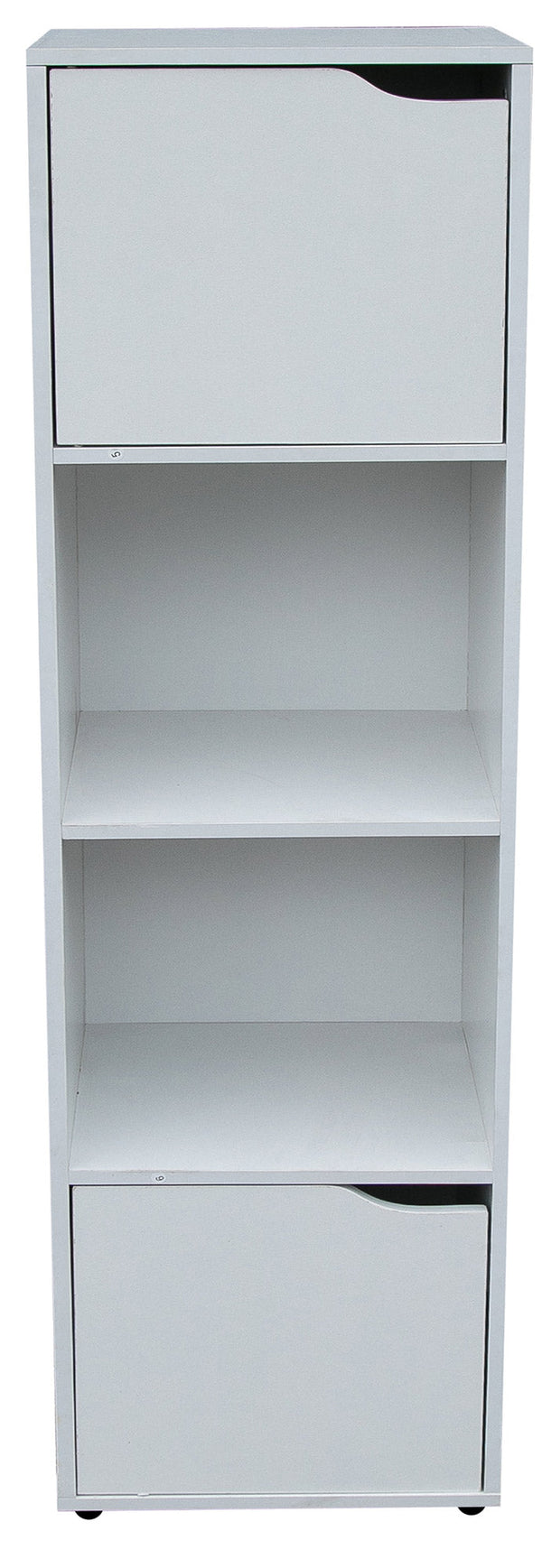 Libreria 2 Ripiani 2 Ante 30x29x120 cm in Legno Bianco acquista