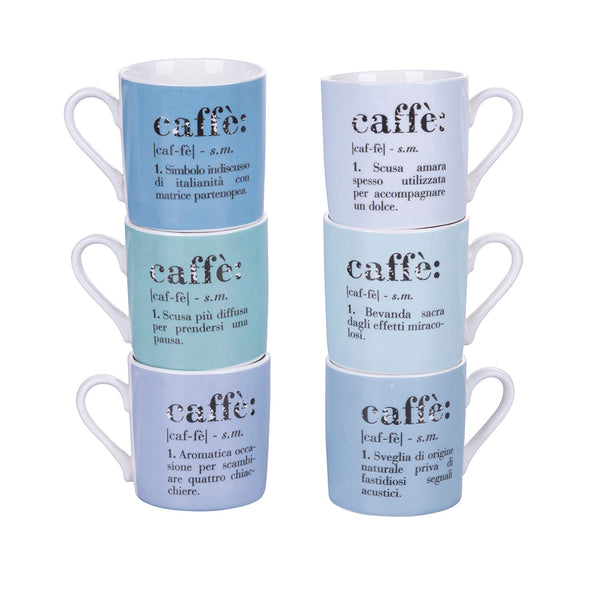 Set 6 tazzine Caffè Ø6x6 cm in New Bone China VdE Tivoli 1996 Ocean online