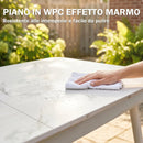 Tavolo da Giardino per 6 Persone Rettangolare 140x80x75 cm con Piano in WPC Bianco      