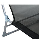 Sdraio da Giardino 182x56x28 cm Pieghevole con Schienale Reclinabile e Cuscino in Metallo e Texteline Nero      
