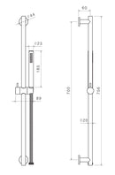 Saliscendi Asta con Doccetta in Acciaio Inox Satinato Nilo