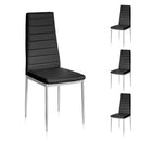 Set 4 Sedie 41x41x96 cm in Similpelle da Interno Nere