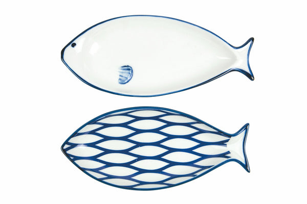 sconto Set 2 Piattini in Porcellana 19 cm Villa d'Este Home Tivoli Open Fish