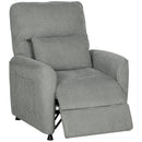 Poltrona Reclinabile con Riscaldamento 8 Punti Massaggio e 5 Modalità 88x93x102 cm in Tessuto Ciniglia Grigio Carbone   