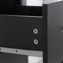 Scrivania PC da Ufficio 3 Ripiani 3 Cassetti 120x49x72 cm in Legno MDF Nera