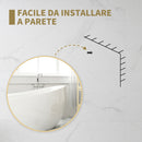 Specchio Rotondo Ø70x2.5 cm con Superficie Antiurto e Struttura in Acciaio Oro   