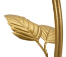 Tavolinetto 3 Ripiani Leaf Ø54x69,5 cm in Ferro e Vetro Oro      