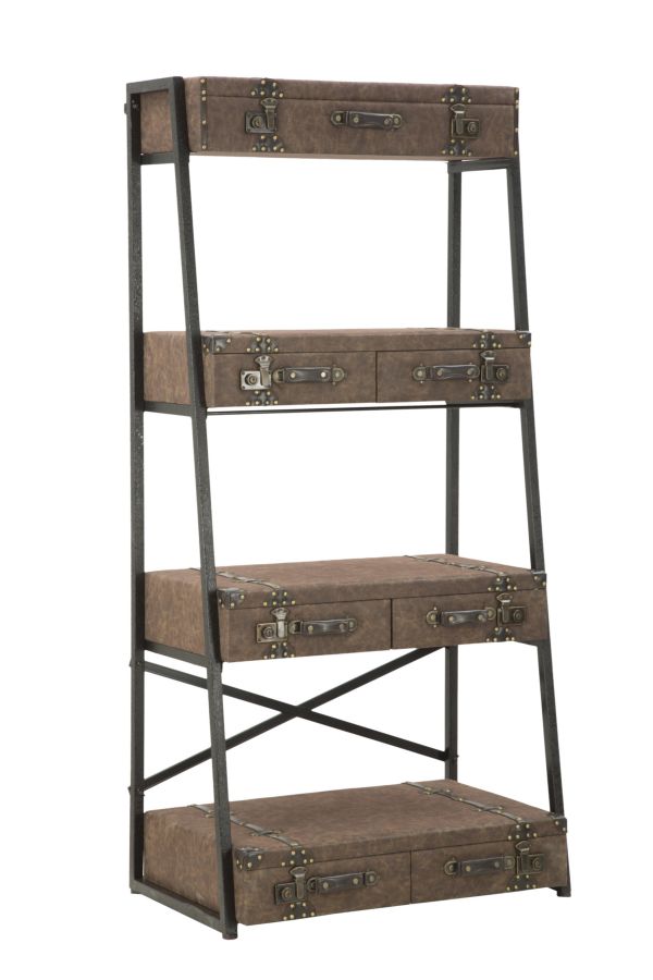 Libreria Travel 86,5x55x181 cm in Ferro e MDF e PU sconto
