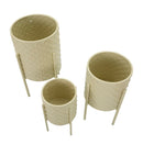 Porta Vasi Betsy Tris Ø36x56,5 cm - Ø30x48,5 cm - Ø24x37,5 cm in Ferro Crema      