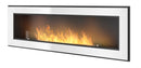 Camino a Bioetanolo da Parete/Incasso 150x49 cm Frame 1500 Bianco con Vetro