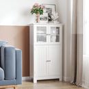 Mobiletto Bagno con due Armadietti 60x30x108,5 cm in MDF Bianco  