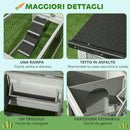 Conigliera da Esterno 150x52x68 cm con Rampa Tetto Apribile e Vassoio in Legno di Abete Grigio Chiaro      