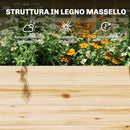Fioriera Rialzata con Traliccio 76x43,5x177 cm Tetto e 2 Mensole in Legno Colore Naturale      