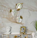 Specchio da Muro Triple Flow 65x8x88 cm in Ferro e Specchio e MDF Oro      