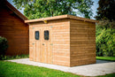 Casetta Box da Giardino 3,16x1,8 m Senza Pavimento in Legno Picea Massello 19mm Tetto in Acciaio Theora